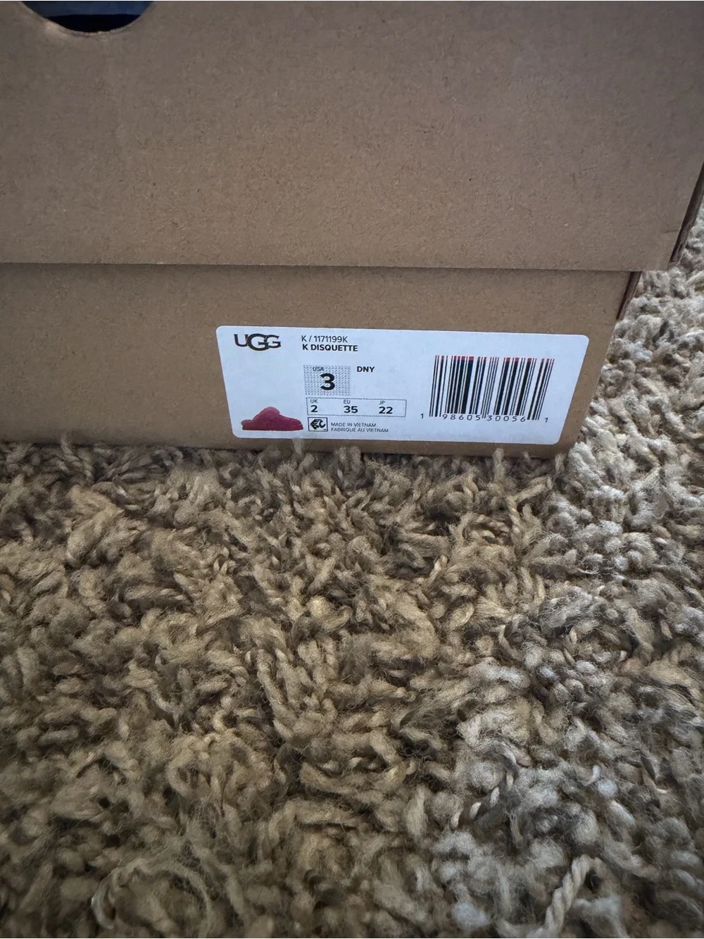 Kids Disquette UGG Slippers - Hot Pink